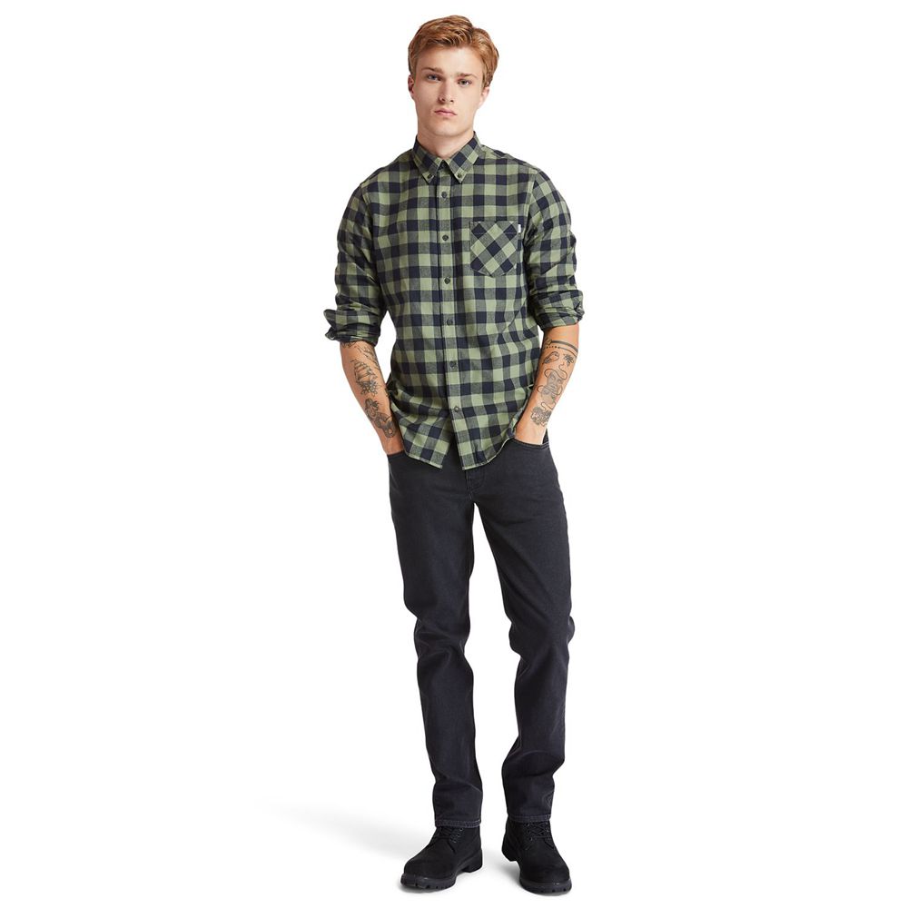 Camisa Masculino - Timberland Nashua River Long-Sleeve Flannel Check - EWJZP3607 - Verde Oliva/Preta